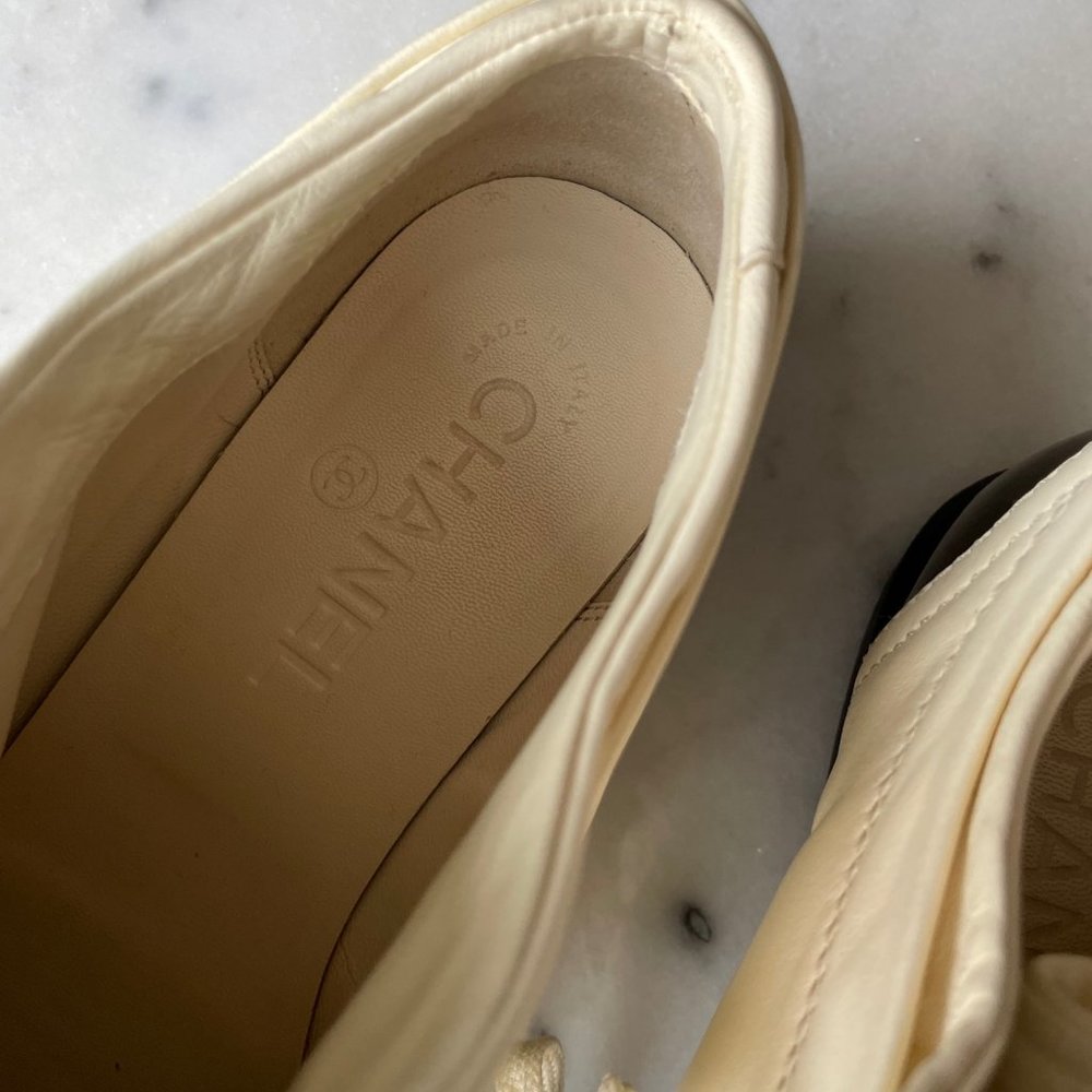 Chanel Leather Lace Up Sneakers - Picture 8 of 15